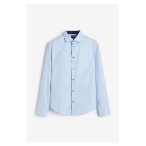 H & M - Košile z bavlny premium Slim Fit - modrá H&M