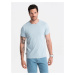 Ombre BASIC men's classic cotton T-shirt - light blue