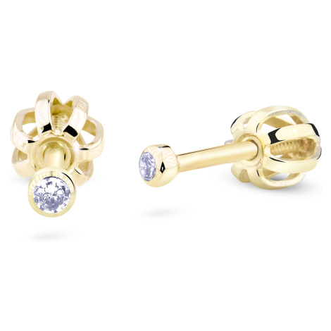 Cutie Diamonds Minimalistické peckové náušnice ze žlutého zlata s brilianty DZ3032-30-00-X-1 Cutie Jewellery