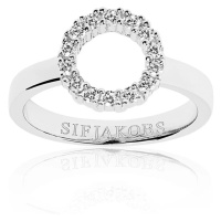 Sif Jakobs Stříbrný minimalistický prsten s kubickými zirkony Biella SJ-R337-CZ 52 mm
