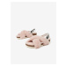 Světle růžové holčičí sandály s umělým kožíškem Replay
