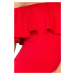 Červené midi šaty s límcem