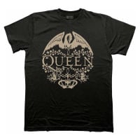 Queen tričko, Floral Crest Mono Black, pánské