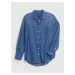 Modrá dámská džínová košile oversized GAP Washwell