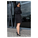 Černé šaty Rien na knoflíky s volánky D1006 MERRIBEL