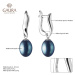 Gaura Pearls Stříbrné náušnice s černou řiční perlou Anna, stříbro 925/1000 SK20201EL/B Černá