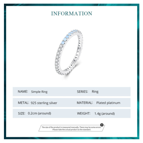 Minimalistický prsten zdobený zirkony LOAMOER