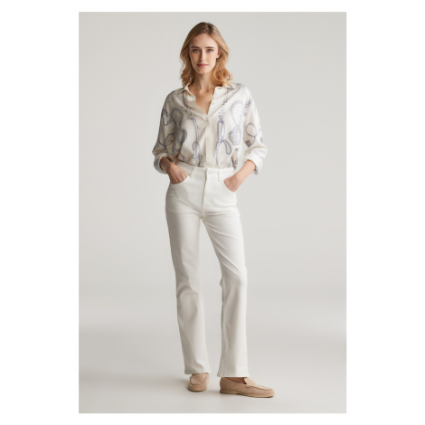 DŽÍNY GANT SLIM FLARE WHITE JEANS EGGSHELL