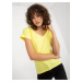 Světle žluté dámské tričko s výstřihem -light yellow Žlutá