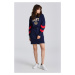 ŠATY GANT D1. CREST SHIELD HOODIE DRESS CLASSIC BLUE