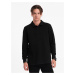 Ombre Men's structured knit polo collar sweatshirt - black