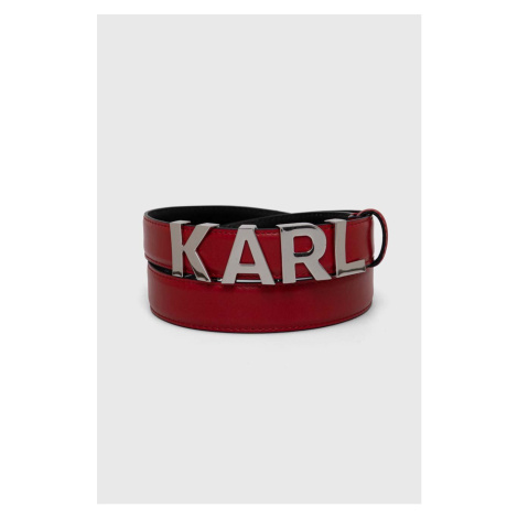 Kožený pásek Karl Lagerfeld dámský, červená barva