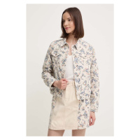 Džínová bunda Pepe Jeans REGULAR JACKET PAISLEY dámská, béžová barva, přechodná, PL402409