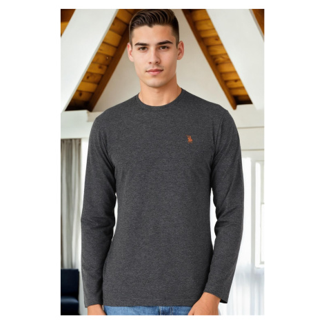 T8588 DEWBERRY BICYCLE COLLAR LONG SLEEVE T-SHIRT-ANTHRACITE-2