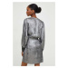 Šaty Answear Lab stříbrná barva, mini