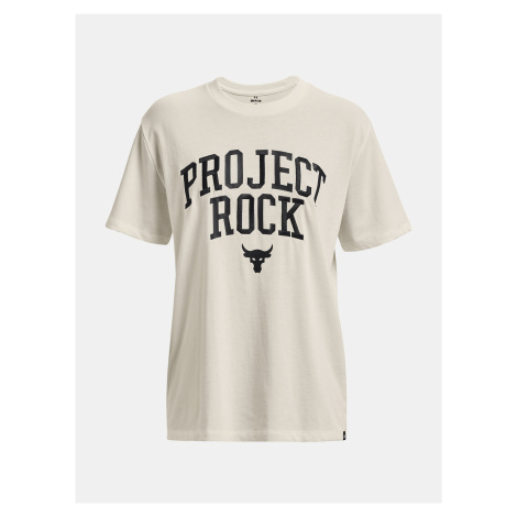 Smetanové dámské oversize tričko Under Armour Project Rock Hwt Campus T