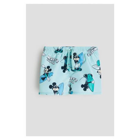 H & M - Vzorované plavecké šortky - tyrkysová H&M