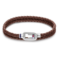 Tommy Hilfiger Dvojitý hnědý kožený náramek 2790385