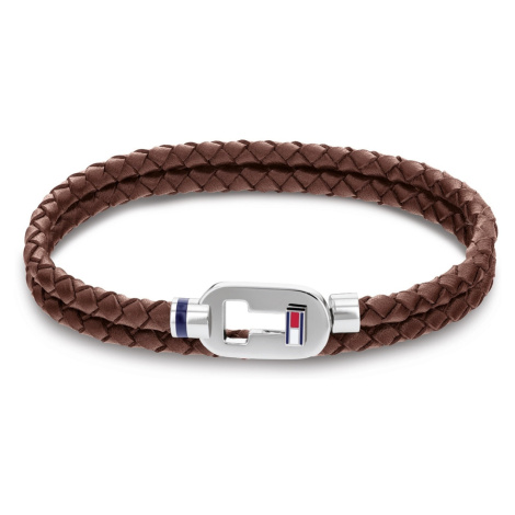 Tommy Hilfiger Dvojitý hnědý kožený náramek 2790385