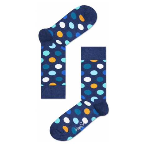 Modré ponožky Happy Socks s barevnými puntíky, vzor Big Dot