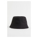 H & M - Bavlněný klobouk bucket - černá