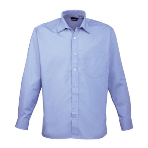 Premier Workwear Pánská košile s dlouhým rukávem PR200 Midblue -ca. Pantone 2718