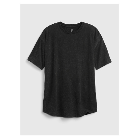 Černé klučičí dětské tričko curved hem t-shirt GAP