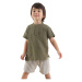 Denokids Baby Boy Green Muslin Shorts Shirt Suit