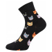 Dámské ponožky Lonka - Felixa kočky, černá, šedá, tmavě modrá Barva: Mix barev