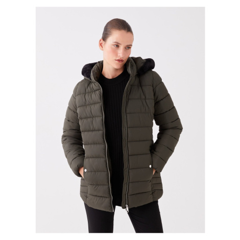 LC Waikiki Women's Hooded Plain Puffer Coat