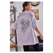 armonika Women's Lilac Back Floral Print Seasonal Jacket