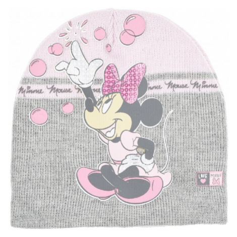 Minnie Mouse - licence Dívčí kojenecká zimní čepice - Minnie Mouse TH4146, šedá/ světle růžová B