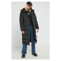 Péřová bunda Tommy Jeans dámská, černá barva, zimní, DW0DW14287