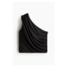 H & M - Croptop's odhaleným ramenem - černá