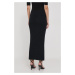 Vlněná sukně Calvin Klein černá barva, maxi, pouzdrová