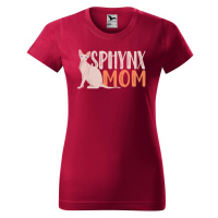 DOBRÝ TRIKO Dámské tričko s potiskem Sphynx mom Barva: Marlboro červená