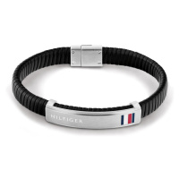 Tommy Hilfiger Moderní černý kožený náramek 2790349