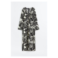 H & M - Krepové šaty's vázačkou - černá