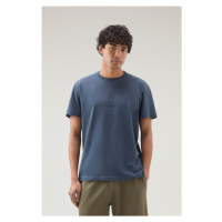 Tričko woolrich light garment dyed t-shirt modrá