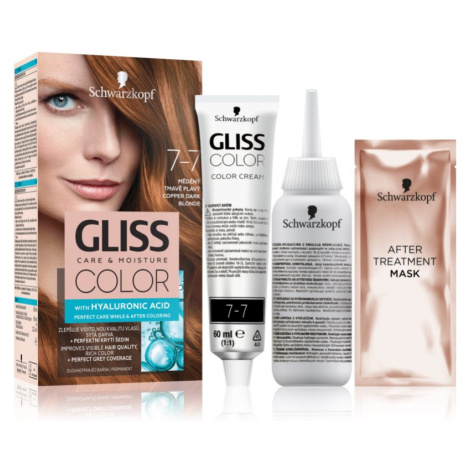 Schwarzkopf Gliss Color permanentní barva na vlasy odstín 7-7 Copper Dark Blonde