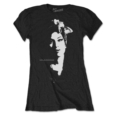 RockOff Dámské bavlněné tričko Amy Winehouse: Portrét - čierne