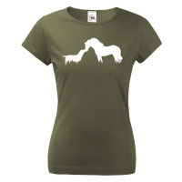 Dámské tričko - Potisk kůň a pes