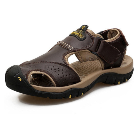 Trekové pánské sandály kožené páskové boty MIXI FASHION