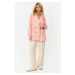 Trendyol Pale Pink Oversize Lined Buttoned Woven Blazer Jacket