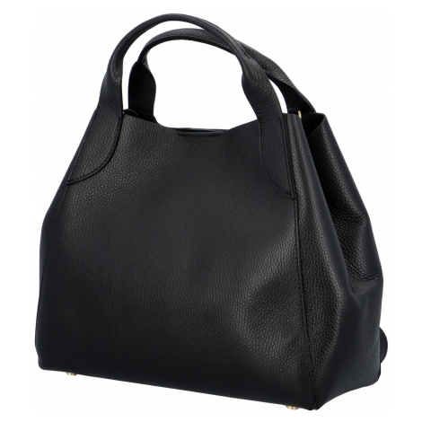 Kožená kabelka do ruky Tris, černá Delami Vera Pelle