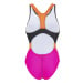 Dámské plavky aquafeel racerback dark grey/orange/pink m - uk34