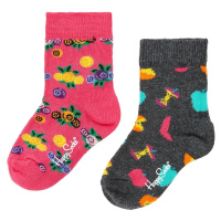 Happy Socks 2 balení ponožek s jablky a květinami