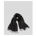 Šála karl lagerfeld k/monogram/logo wool scarf černá