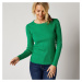 Blancheporte Žebrovaný pulovr s kulatým výstřihem zelená