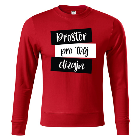 Unisex mikina bez kapuce s vlastním potiskem Barva: Červená